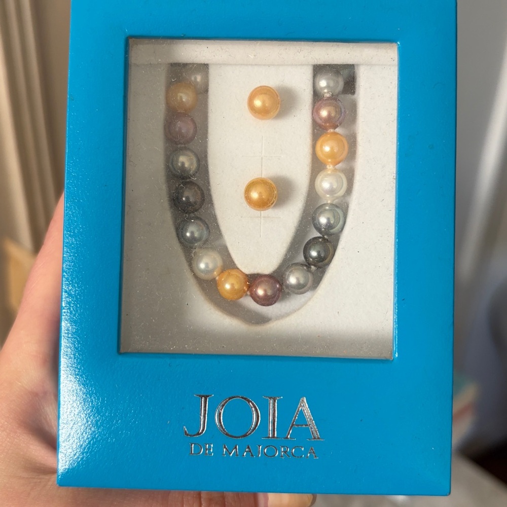 JOIA De Majorca 18" Pearl Necklace & Earring Set - Signature Multi Hues